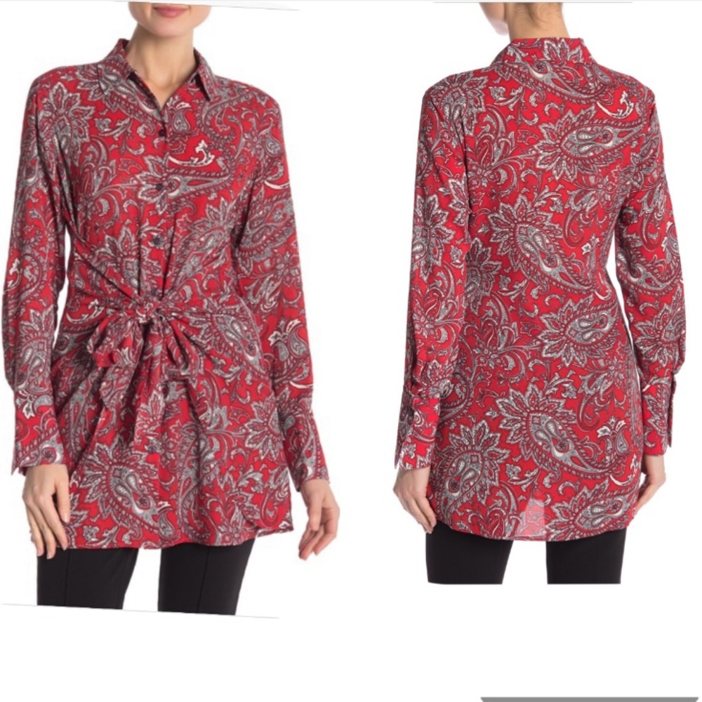 ⬇️$98 Serena Foxcroft 🎁 tie waist top!